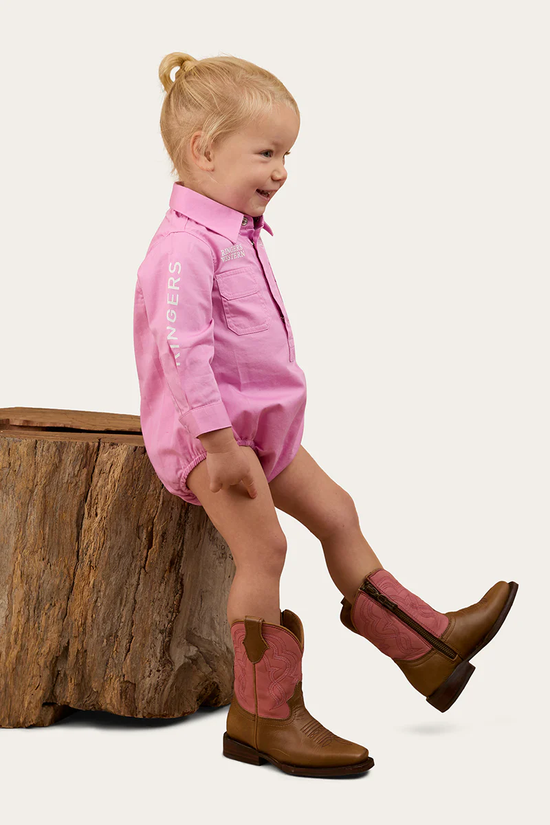Howdy Tot Babies LS Workshirt Romper - Image 5