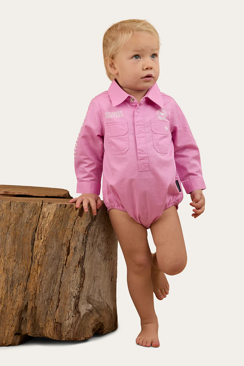 Howdy Tot Babies LS Workshirt Romper - Image 6